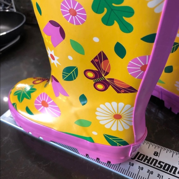 Kid Made Modern Butterfly Garden yellow rain boots - Picture 6 of 8